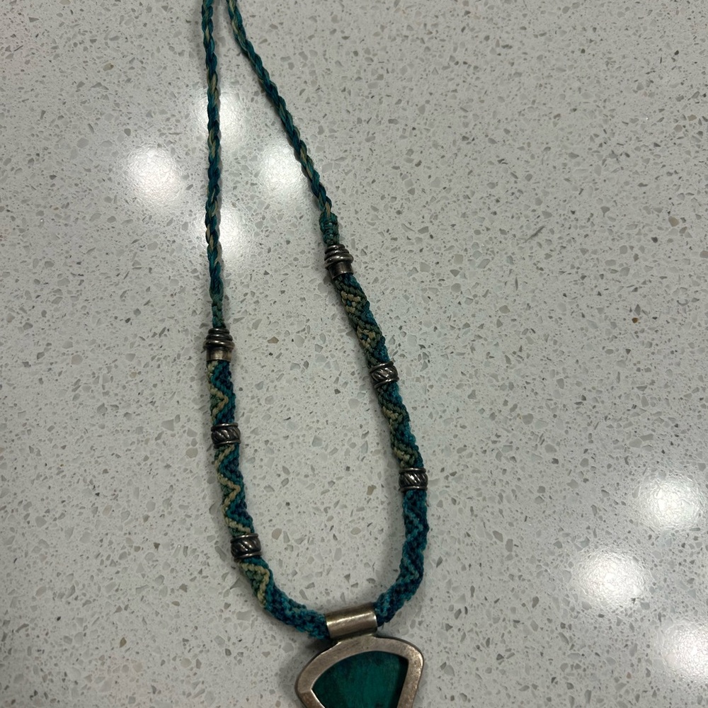 Isha Elafi Turquoise Necklace with Silver Accents - Picture 4 of 4